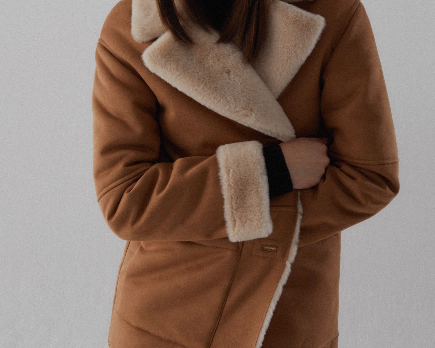 abrigo doble abrigo camel mujer sfera
