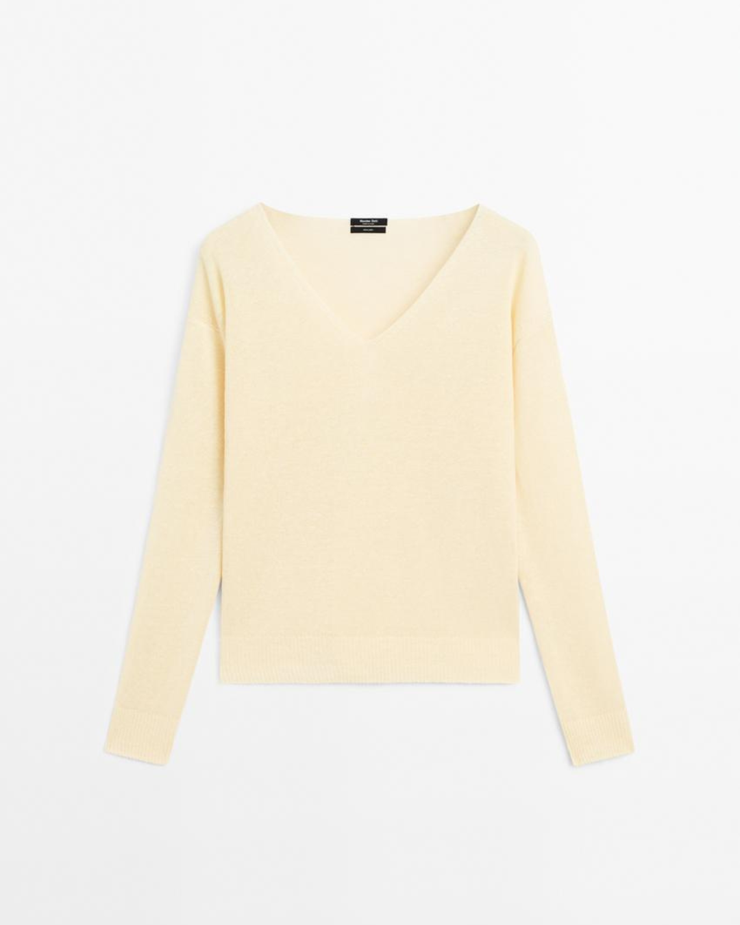 Jersey cuello pico 100% lino amarillo