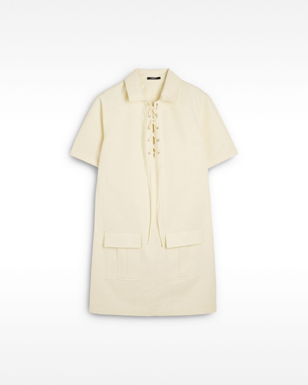 Vestido camisero amarillo con bolsillos 100% algodón 